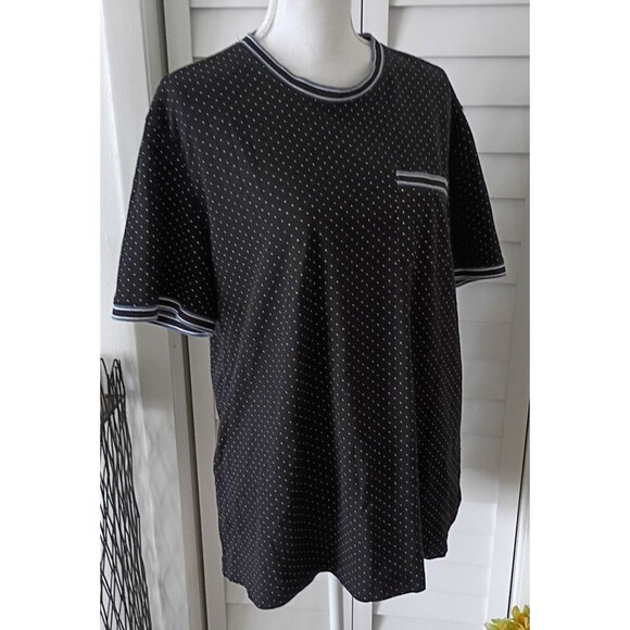 Michael Kors men's black polka dot t-shirt pocket blue accent XL‎ - Picture 3 of 7
